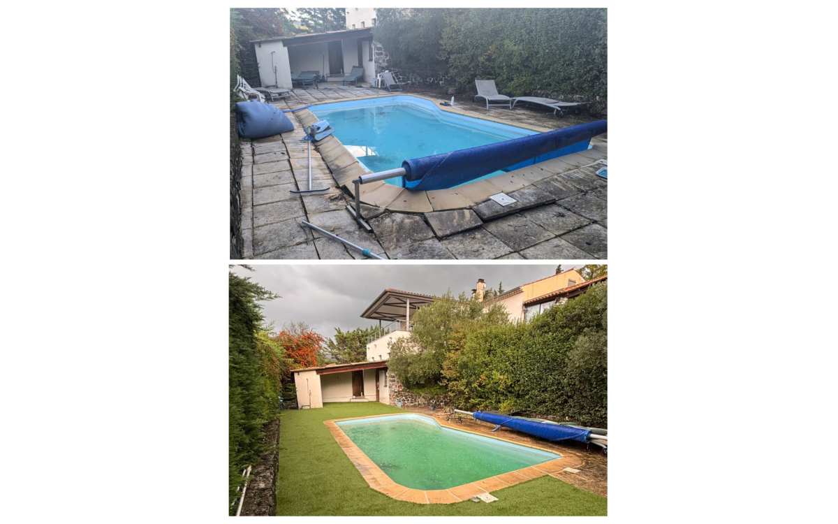 Conception Plage de piscine en Dm green - Drme cre le 30/10/2024