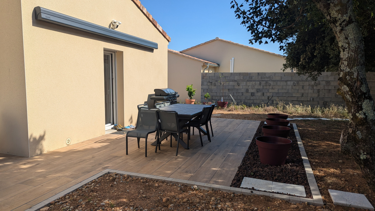 Cration Terrasse en grs crame - Drme ralise le 23/10/2024