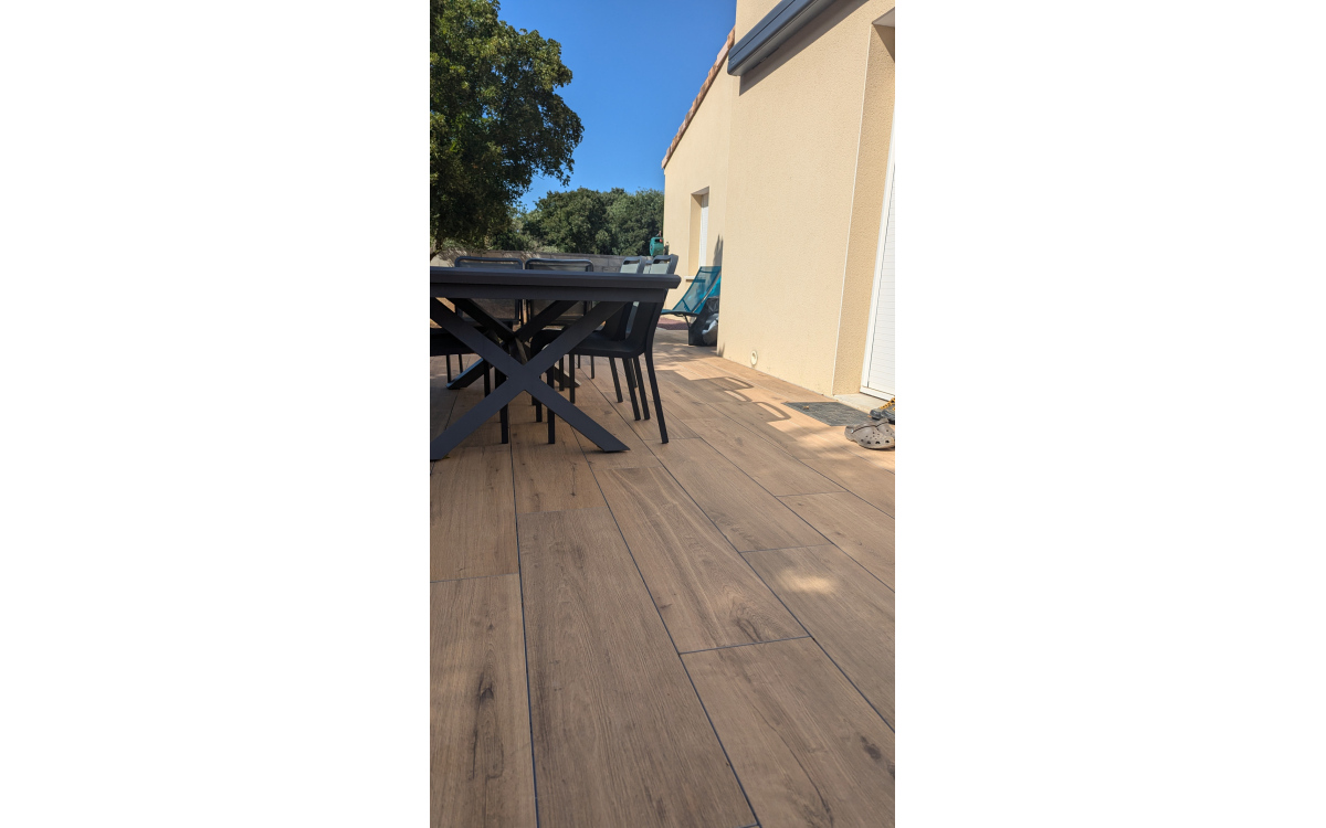 Cration Terrasse en grs crame - Drme ralise le 23/10/2024