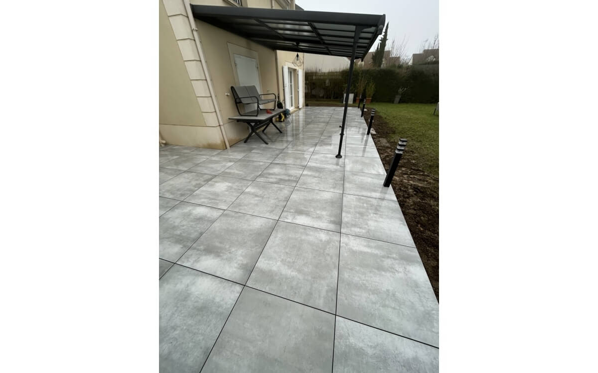 Cration Terrasse en dallage sur plots  Frepillon ralise le 14/01/2025