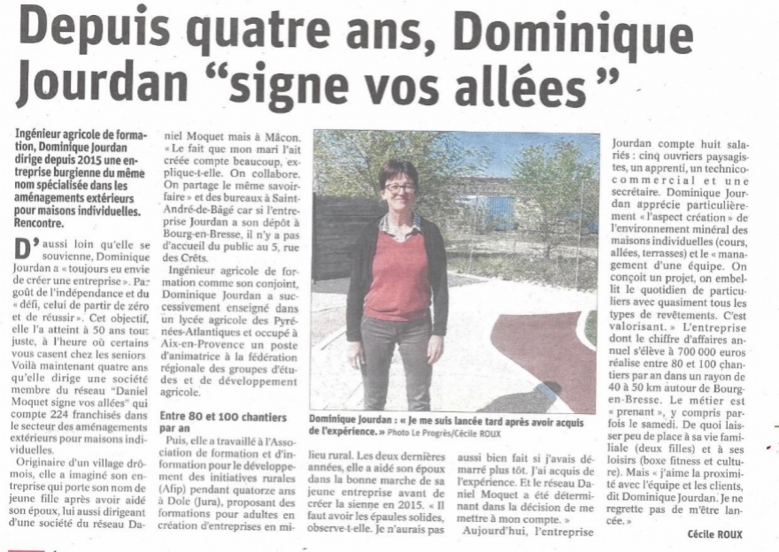 Apparition dans le journal "Le Progrès" 