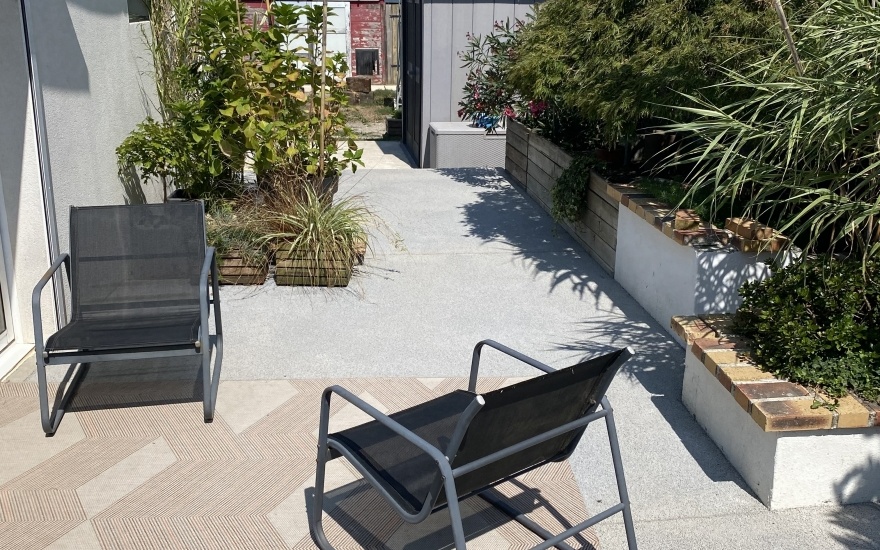 Terrasse en bton decoratif