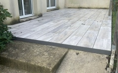 Terrasse en dallage sur plots et pavage dallage